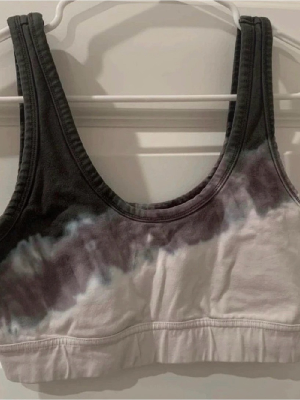 aerie Tie-Dye Sports Bra in Gray and White